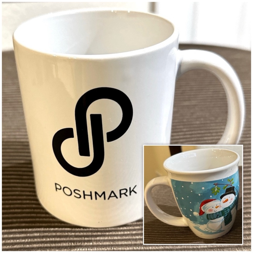 NWOT Poshmark Mug + Free Cute Snowman Mug